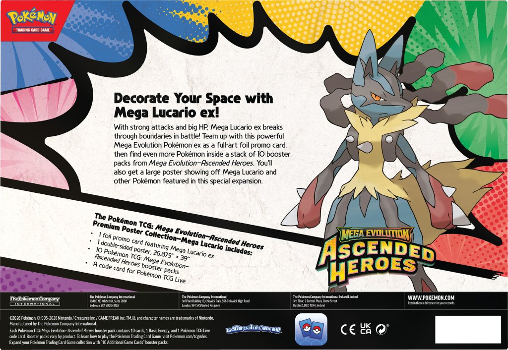 Pokémon TCG: Mega Evolution Premium Poster Collection - Mega Lucario or Mega Gardevoir
