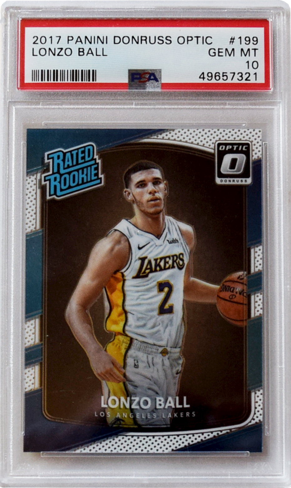 2017 Panini Donruss Optik | #199 Lonzo Ball PSA 10 Permata Pudina