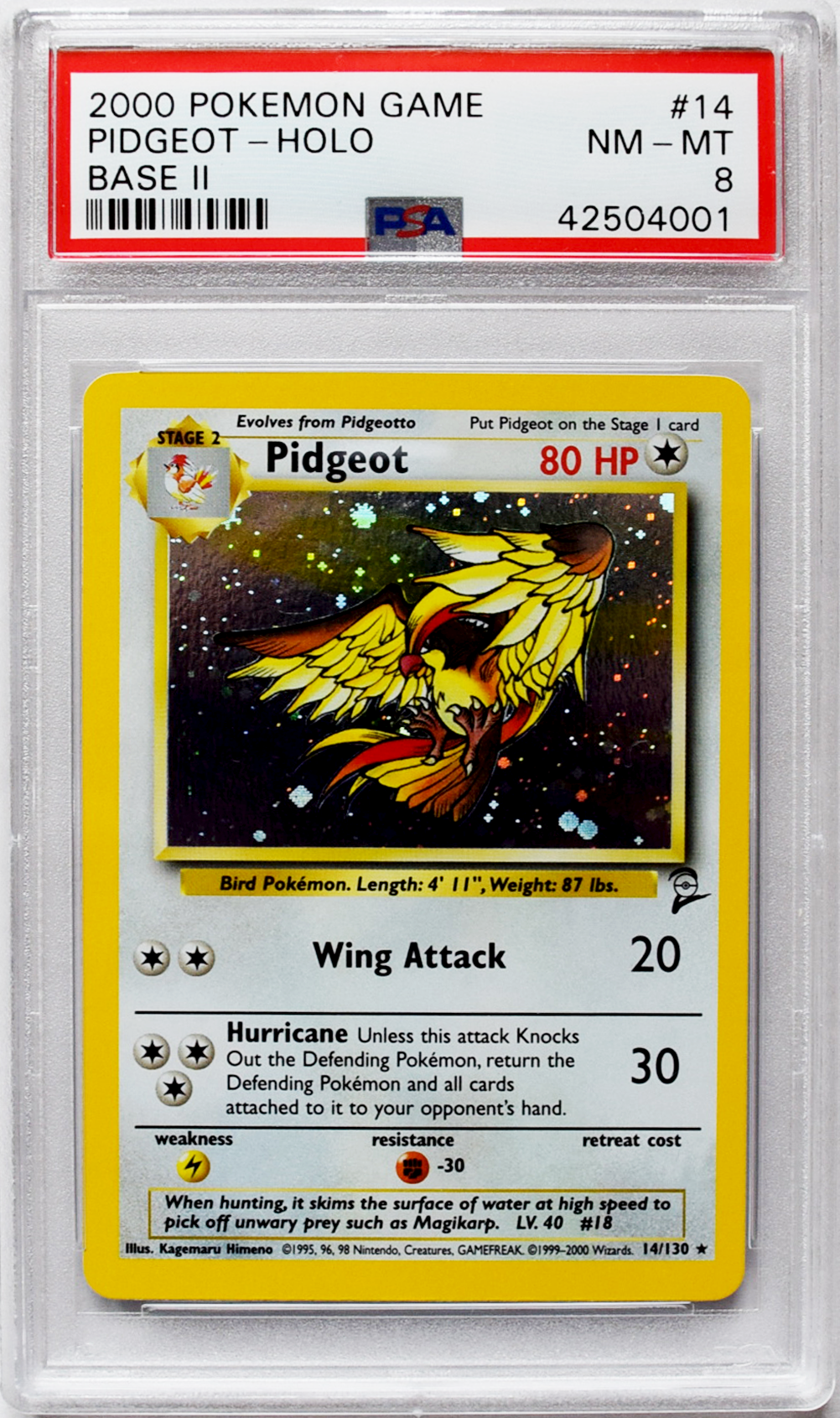 2000 ポケモンベースセット 2 |ピジョット (#14) - ホロ | PSA 8 NM-MT