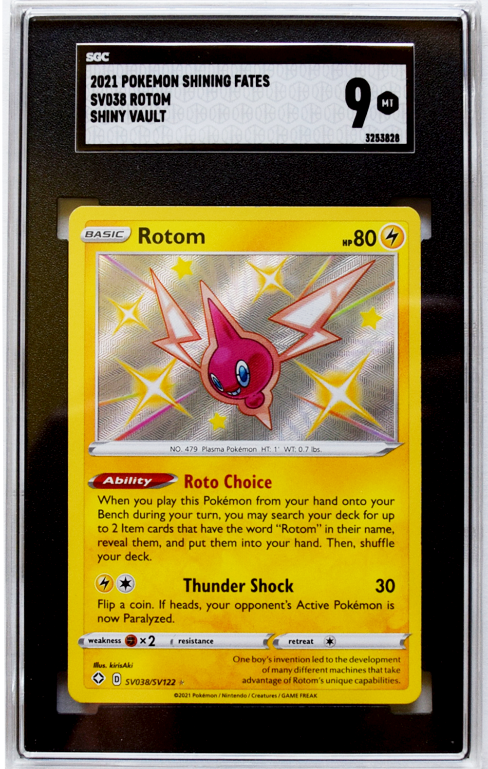 2021 Pokemon Shining Fates - Rotom (SV038) - Holo - SGC 9 MT