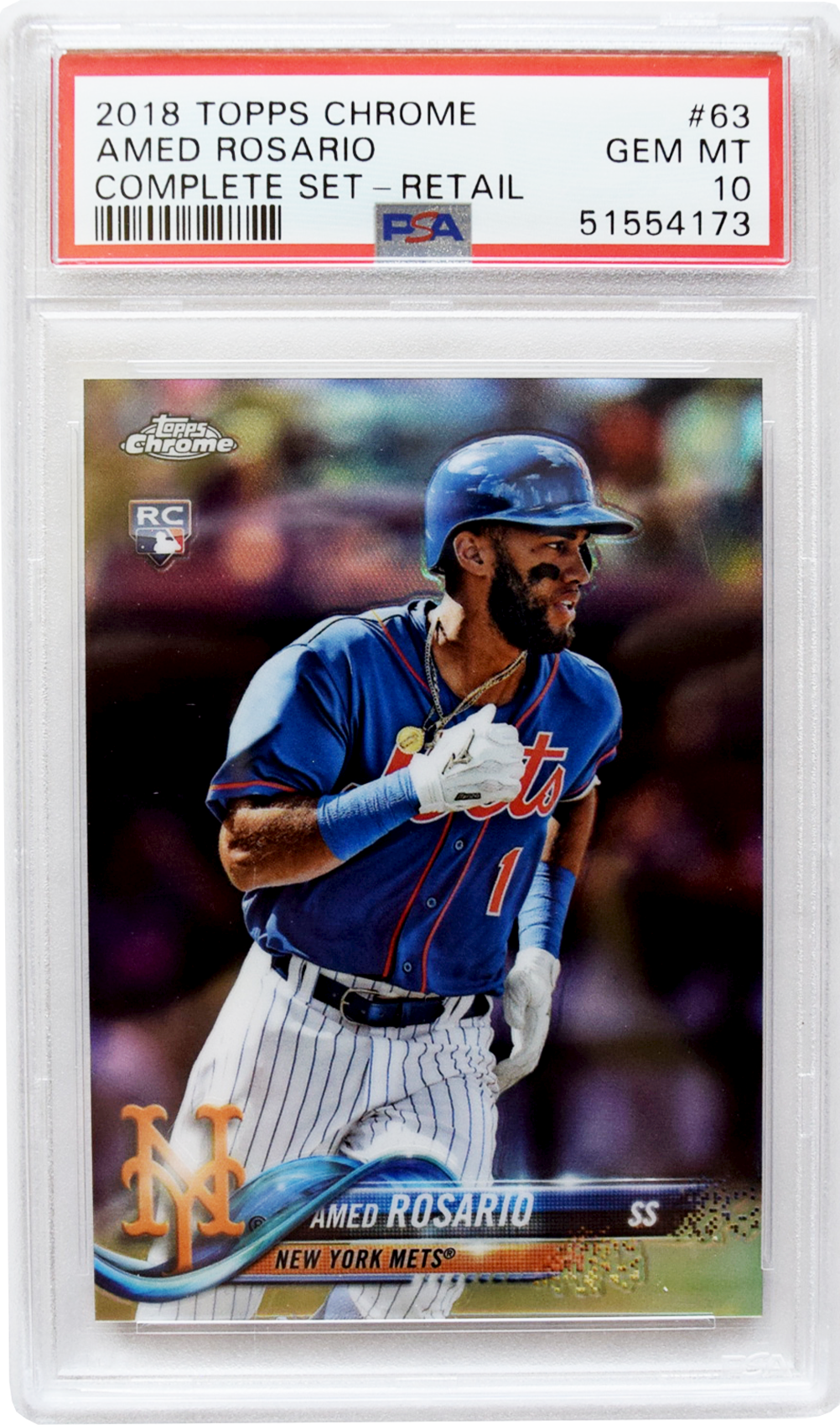 2018 Topps - Chrome - #63 Amed Rosario PSA 10 GEM MT