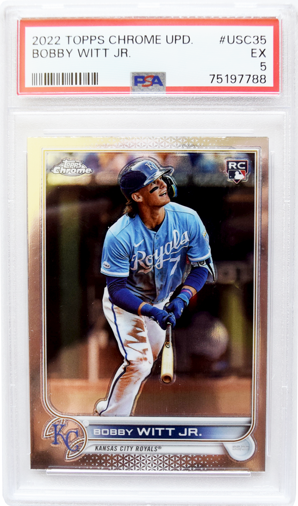 2022 Topps - Chrome UPD. - #USC35 Bobby Witt Jr. PSA 5 EX