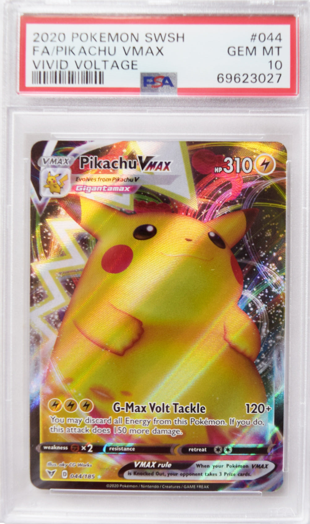 2020 Pokemon SWSH FA/Pickachu VMAX - Vivid Voltage - PSA 10 GEM MT
