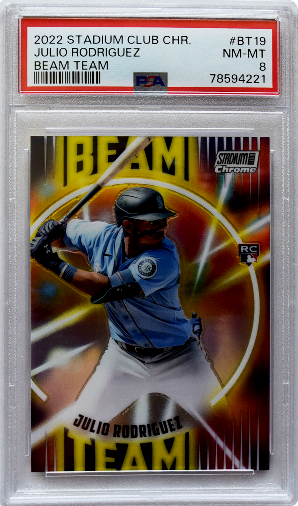 2022 Stadium Club Chrome - Beam Team - #BT19 Julio Rodriguez PSA 8 NM-MT