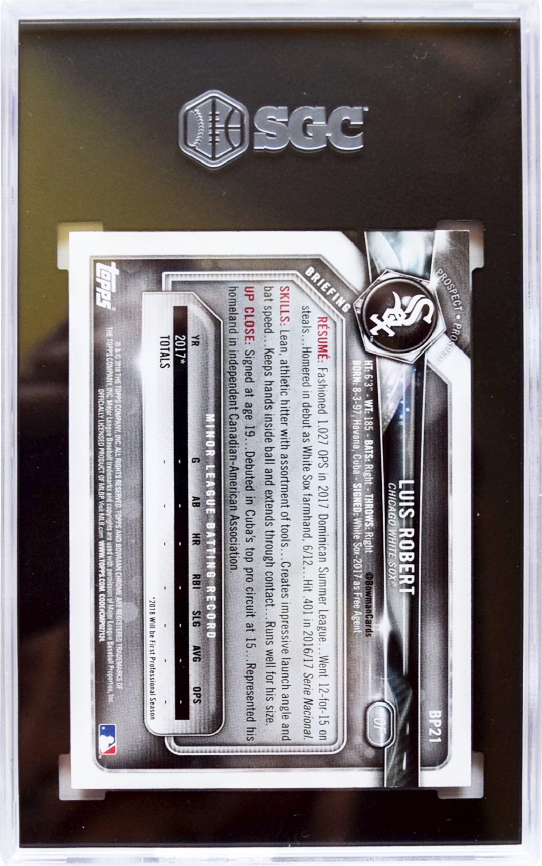 2018 Bowman - Prospects - #BP21 Luis Robert SGC 9 MT