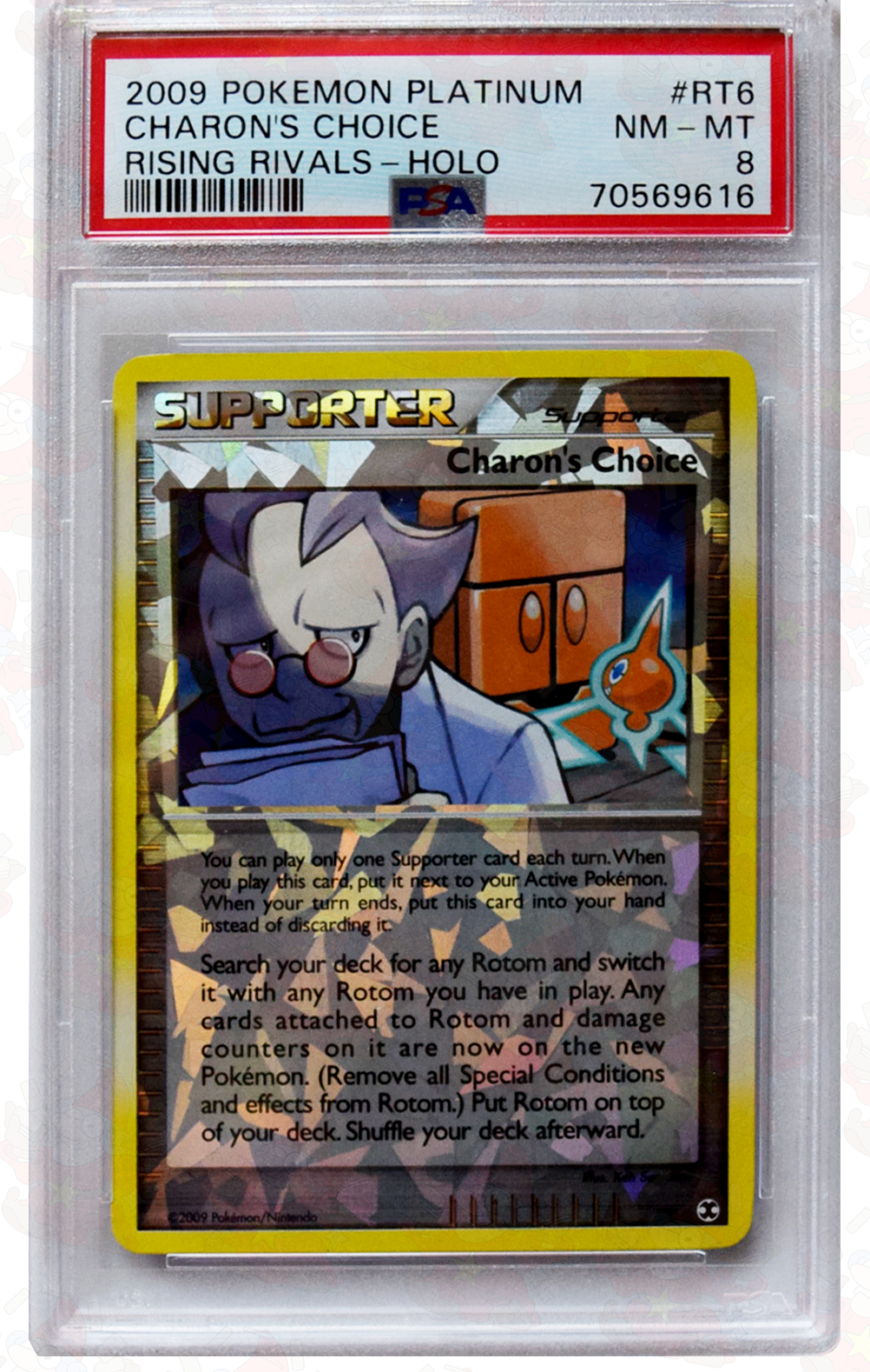 2009 Pokemon Platinum - Wash Rotom (#RT6) - Holo - Rising Rivals - PSA 8 NM - MT