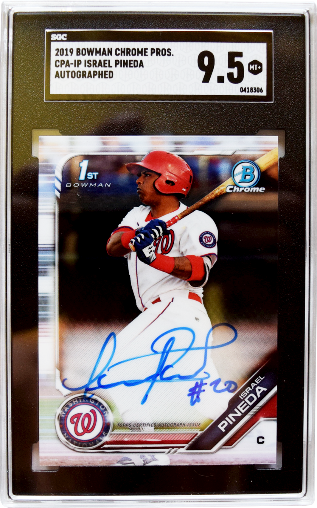 2019 Bowman - Chrome Prospects - #CPA-IP Israel Pineda Autographed SGC 9.5 MT+