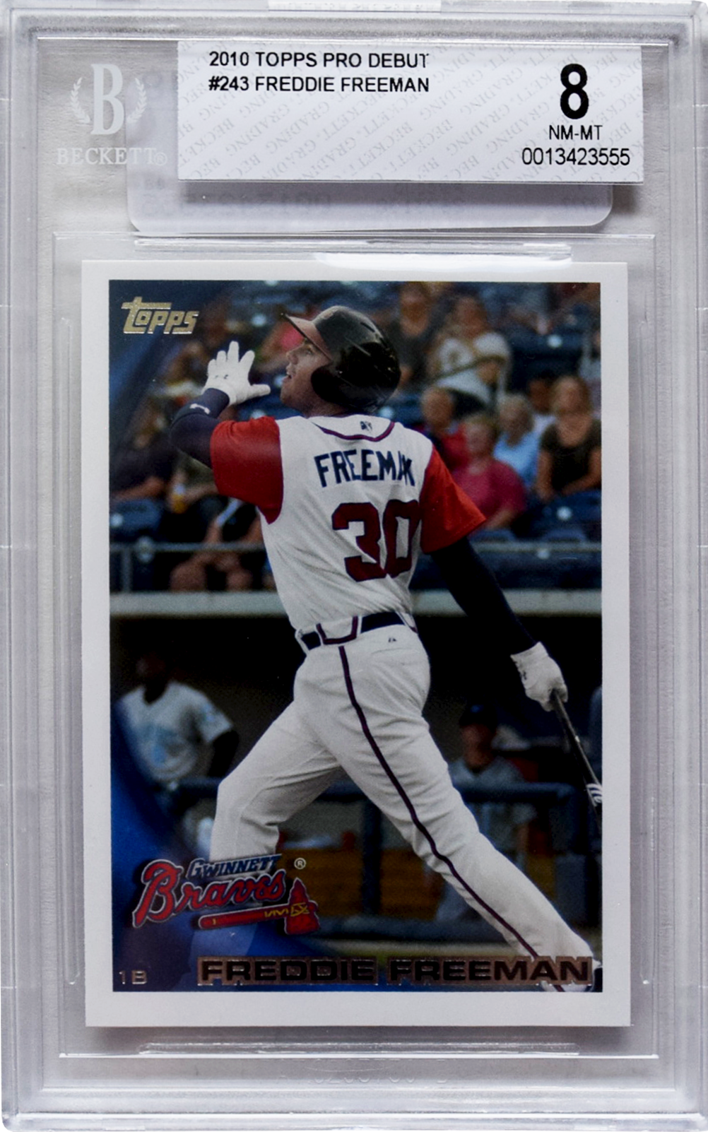 2010 Topps - Pro Debut - #243 Freddie Freeman BGS 8 NM-MT