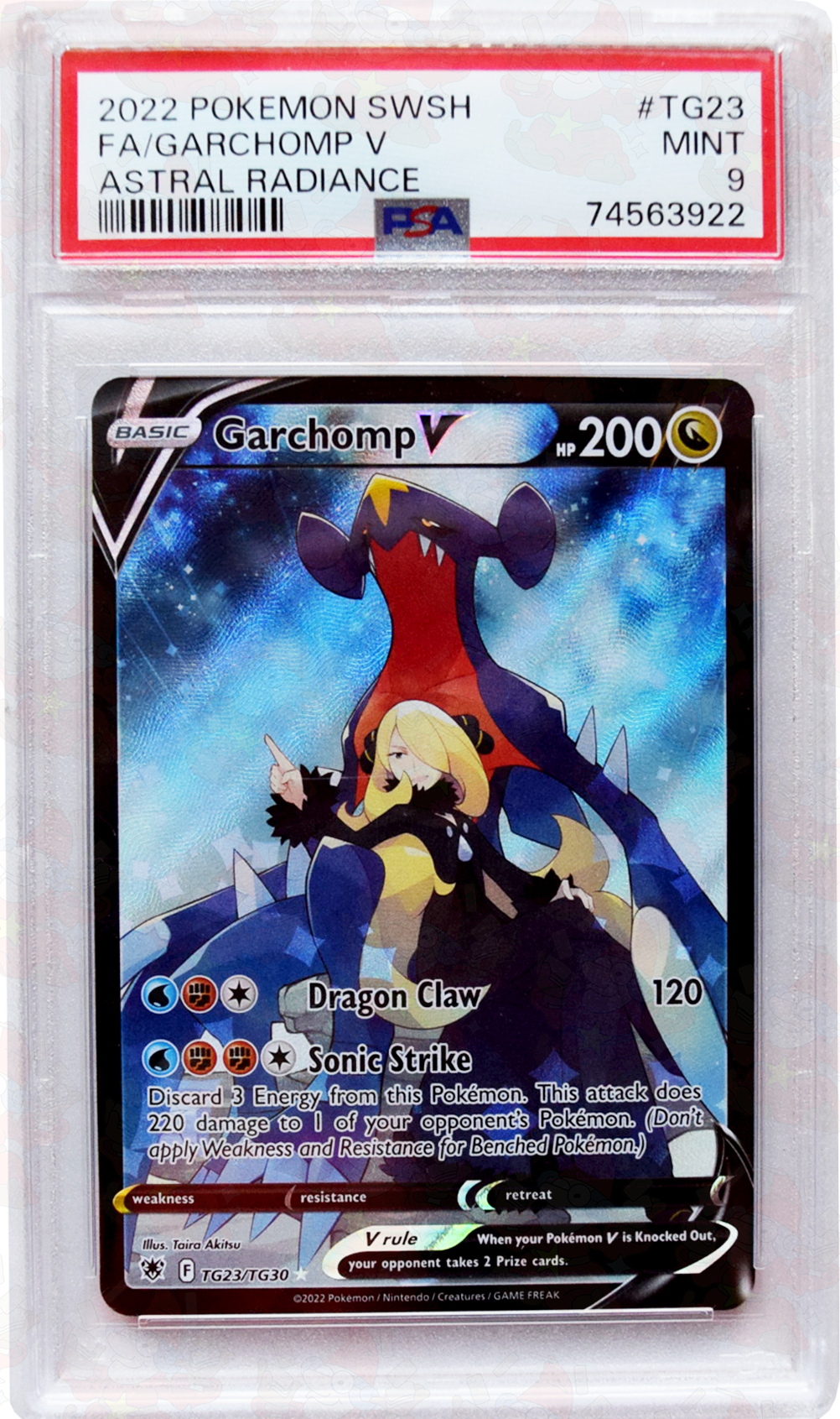 2022 Pokemon SWSH - FA/Garchomp V - Astral Radiance (#TG23) - Holo - PSA 9 Mint