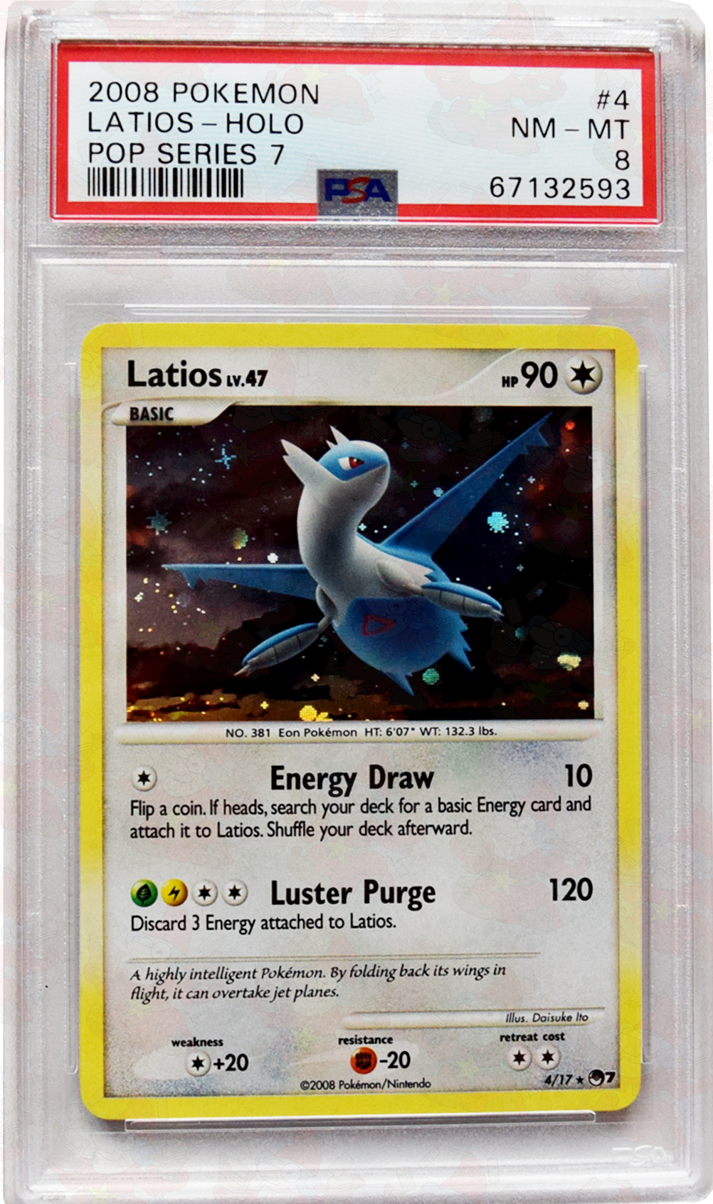 2008 Pokemon - Pop Series 7 - Latios (#4) - Holo - PSA 8 NM-MT