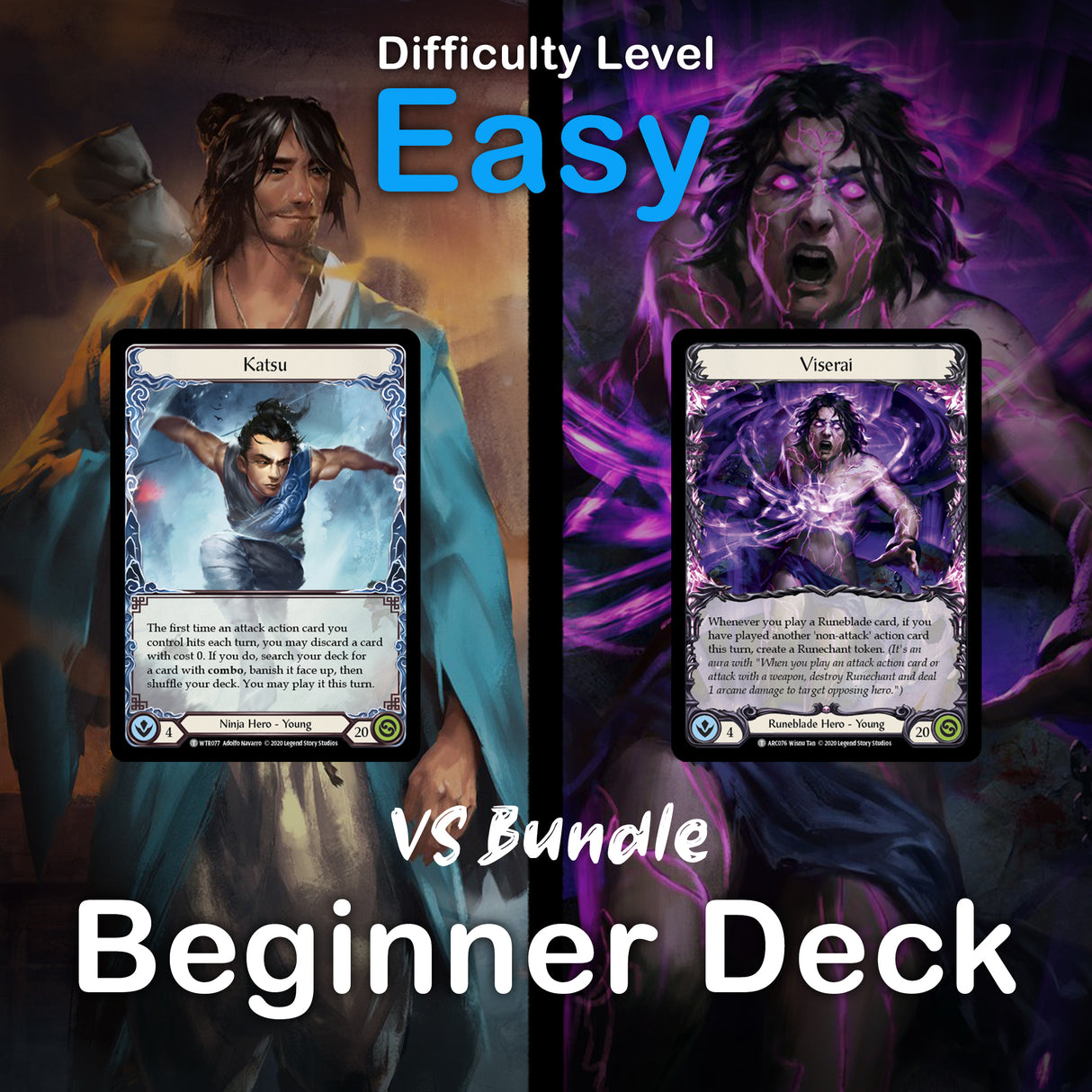 フレッシュ&ブラッド TCG 初心者デッキバンドル: カツ vs ヴィセライ