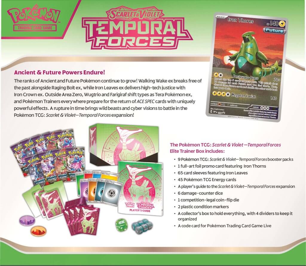 Pokémon TCG: Scarlet & Violet 5 Temporal Forces Elite Trainer Box