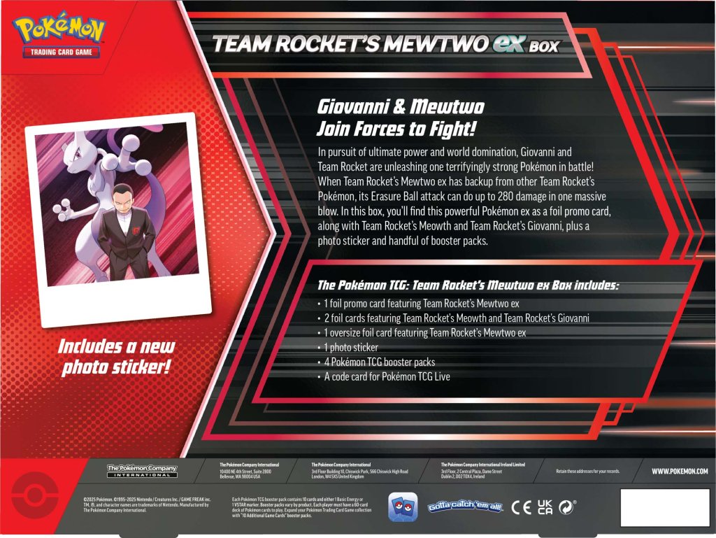 Pokémon TCG: Team Rocket's Mewtwo ex Box
