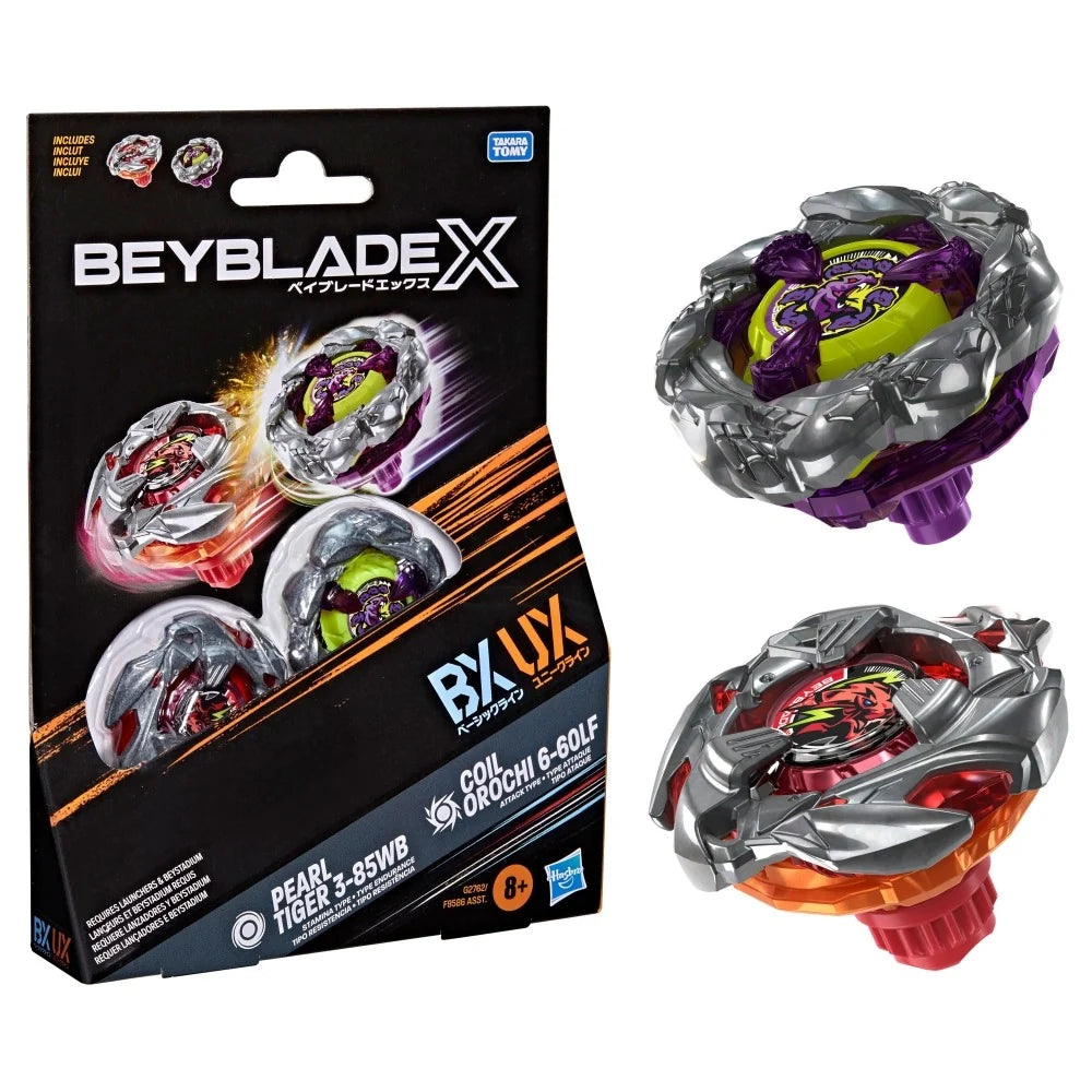 Beyblade X Dual Pack: Pearl Tiger 3-85WB & Coil Orochi 6-60LF