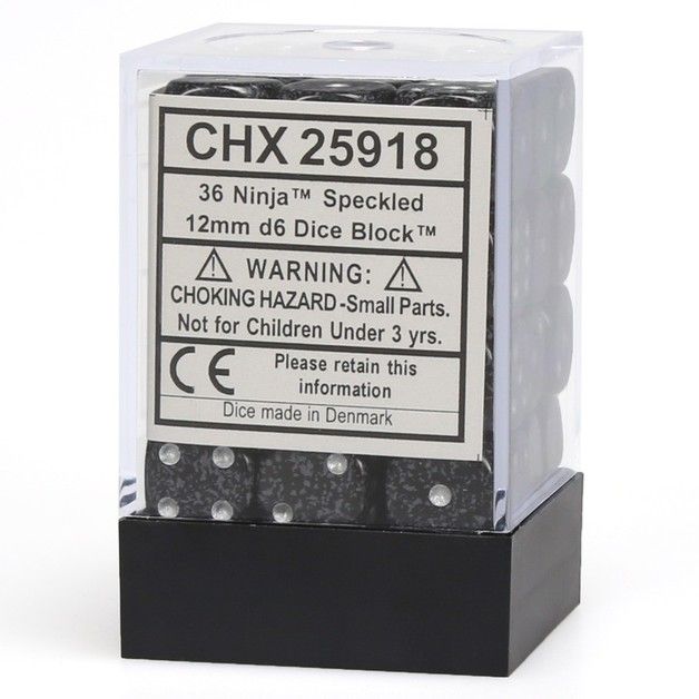 Chessex Speckled 12mm d6 Ninja Block (36)