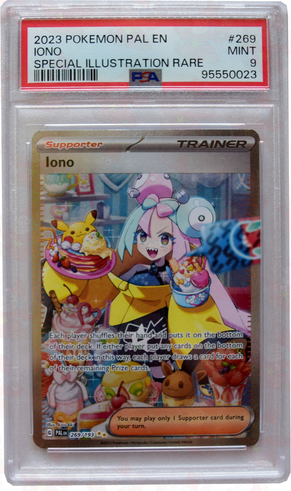 2023 Pokemon PAL EN - Iono (#269) - Holo - PSA 9 MINT