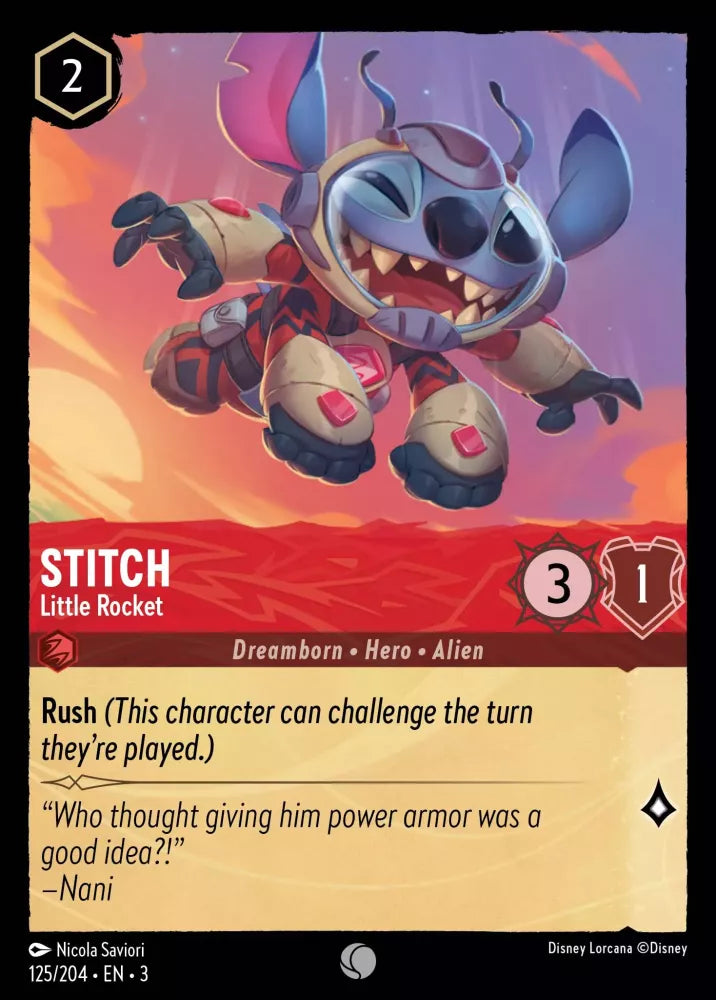 Stitch - Little Rocket (125/204) -  Into the Inklands