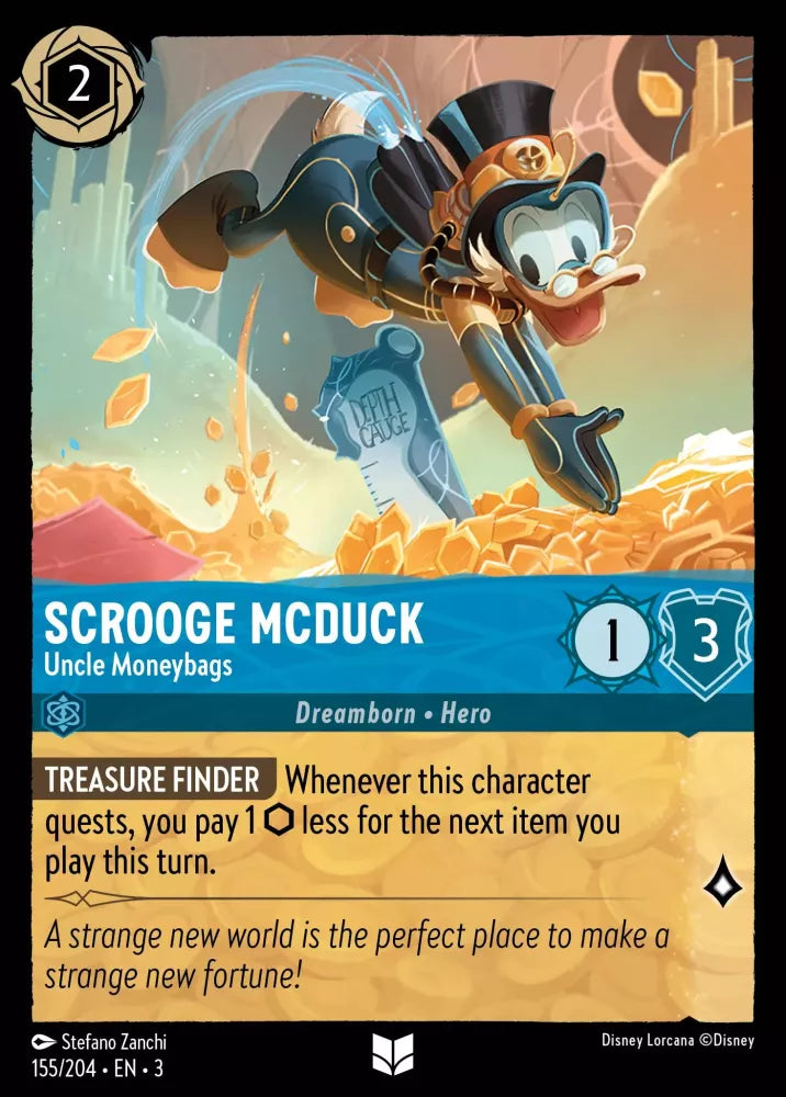 Scrooge McDuck - Uncle Moneybags (155/204) -  Into the Inklands (Cold Foil)