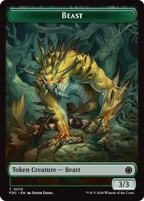 Spider // Beast Double-Sided Token [Foundations Commander Tokens]
