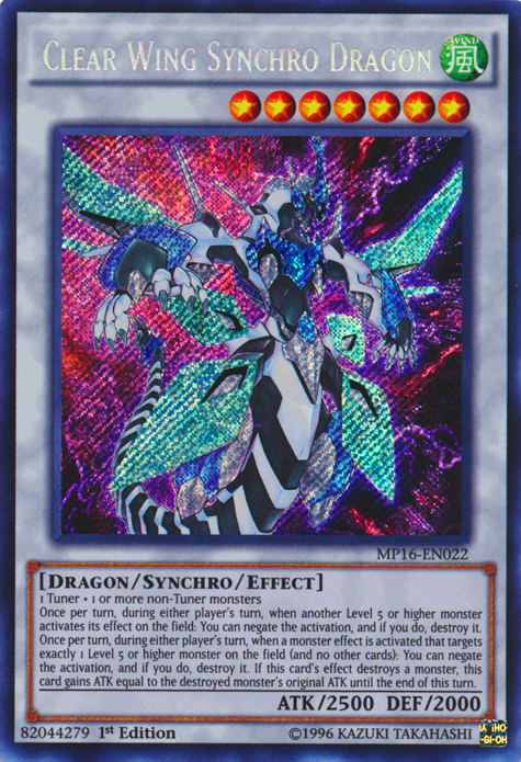 Clear Wing Synchro Dragon [MP16-EN022] Secret Rare