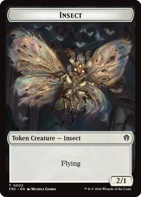 Warrior // Insect Double-Sided Token [Reality Fracture Commander Tokens]