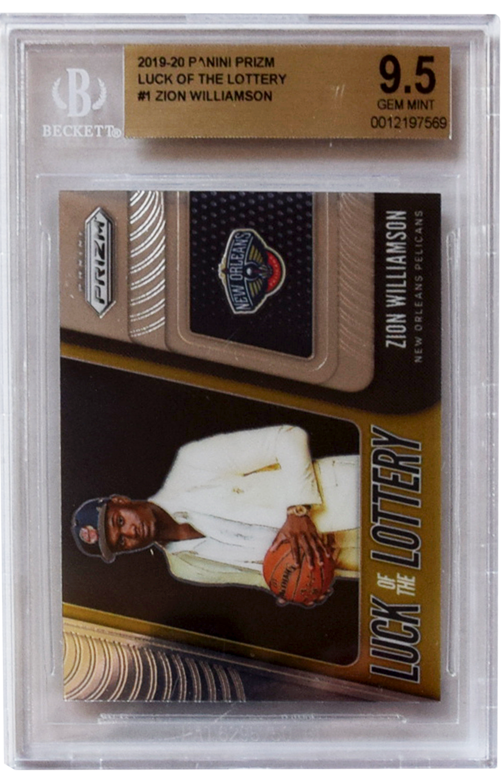 2019-20 Panini Prizm | Luck of the Lottery | #1 Zion Wililamson BGS 9.5 Gem Mint