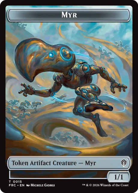 Angel // Myr Double-Sided Token [Reality Fracture Commander Tokens]