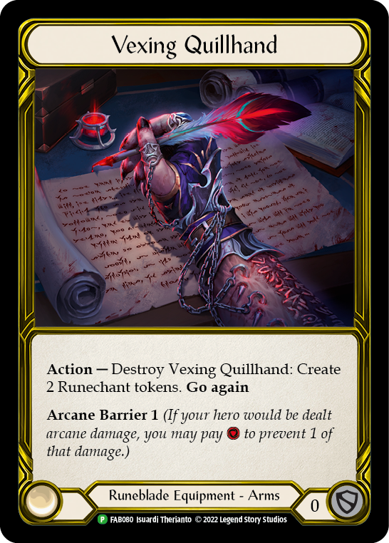 Vexing Quillhand (Golden) [FAB080] (Promo)  Cold Foil