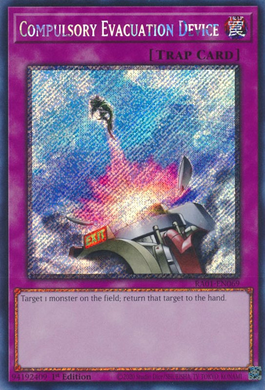 Compulsory Evacuation Device [RA01-EN069] Platinum Secret Rare