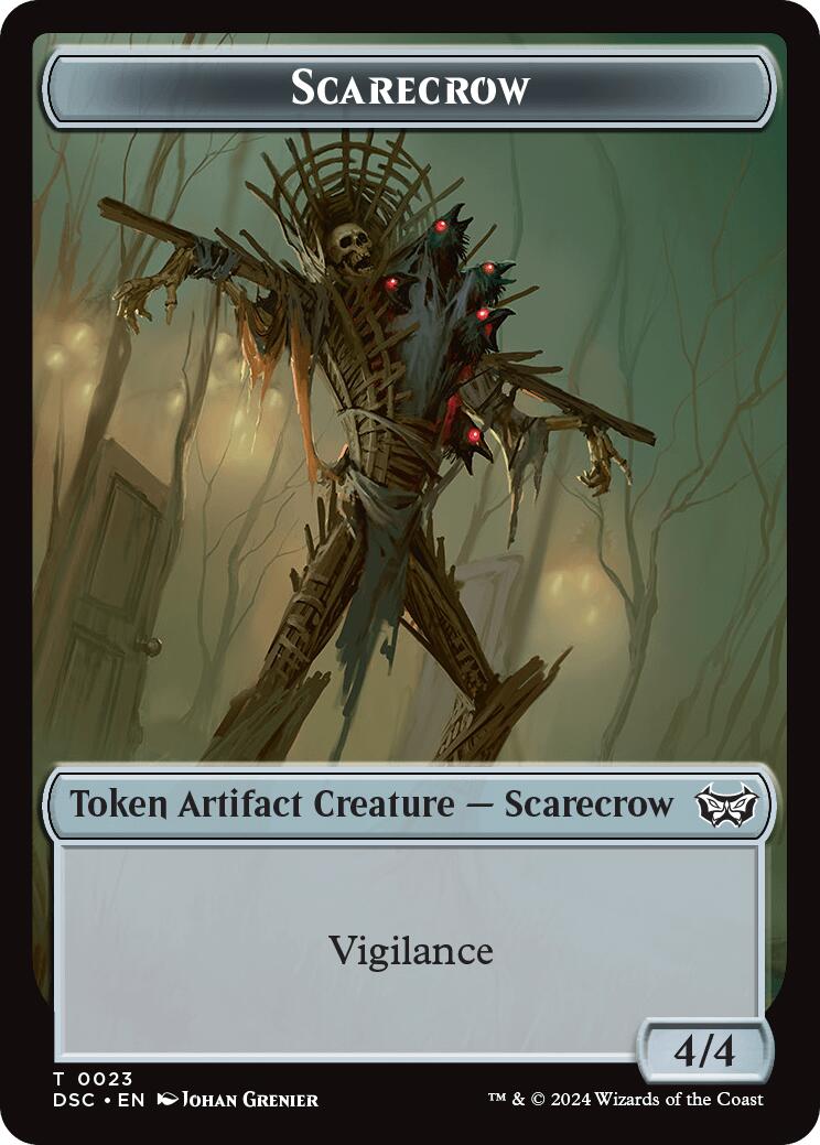 Glimmer // Scarecrow Double-Sided Token [Duskmourn: House of Horror Commander Tokens]