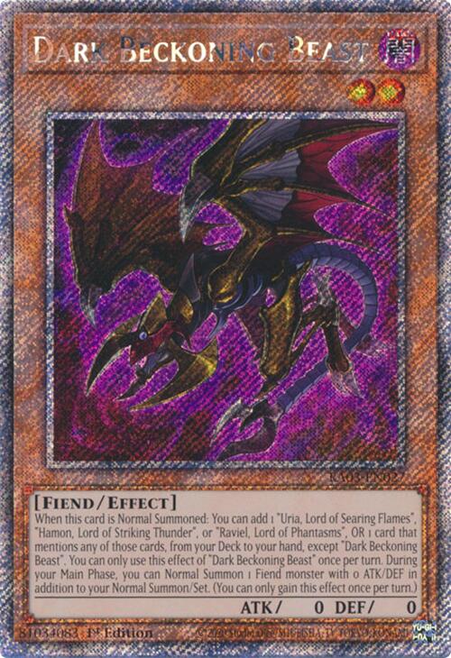 Dark Beckoning Beast (Platinum Secret Rare) [RA03-EN027] Platinum Secret Rare