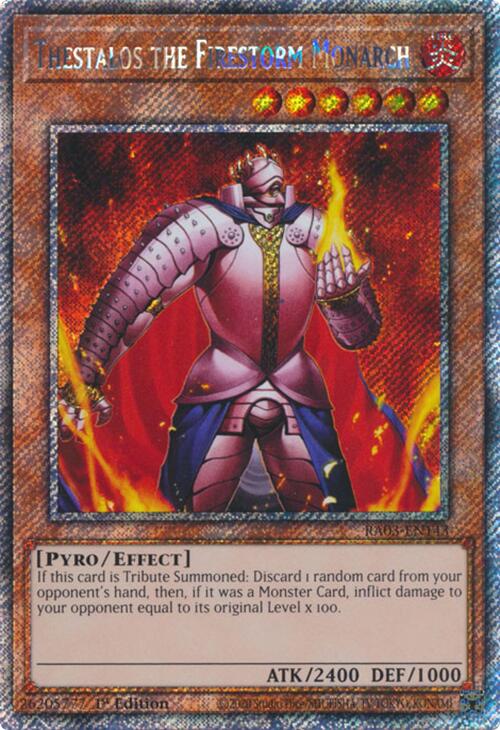 Thestalos the Firestorm Monarch (Platinum Secret Rare) [RA03-EN143] Platinum Secret Rare