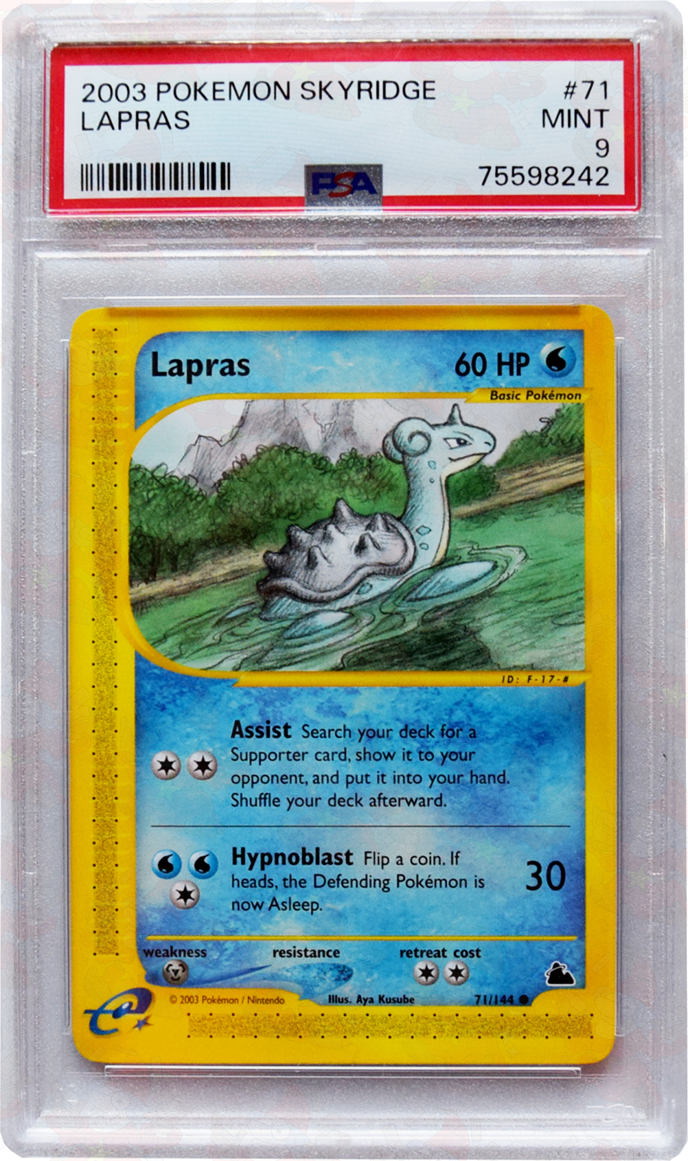 2003 Pokemon Skyridge - Lapras (#71) - Holo - PSA 9 Mint