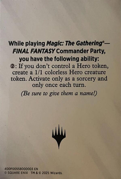 Blank Hero Token [FINAL FANTASY Tokens]