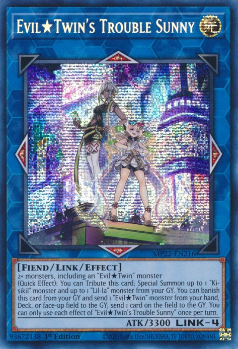 Evil Twin's Trouble Sunny [MP22-EN216] Prismatic Secret Rare