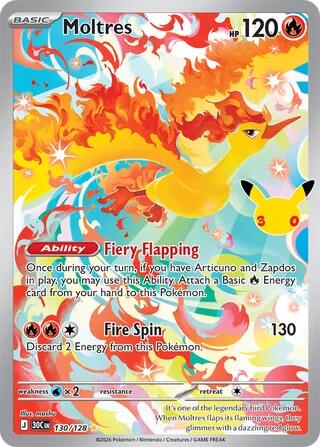 Moltres (130/128) [Mega Evolution: 30th Celebration]
