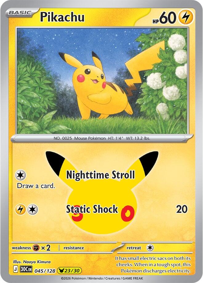 Pikachu (045/128) [Mega Evolution: 30th Celebration]