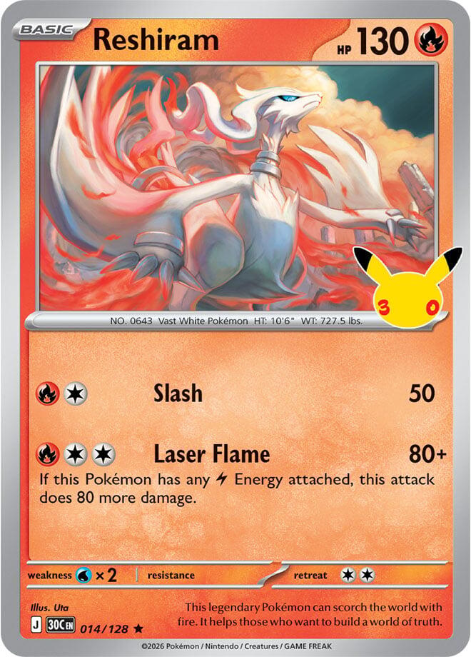 Reshiram (014/128) [Mega Evolution: 30th Celebration]