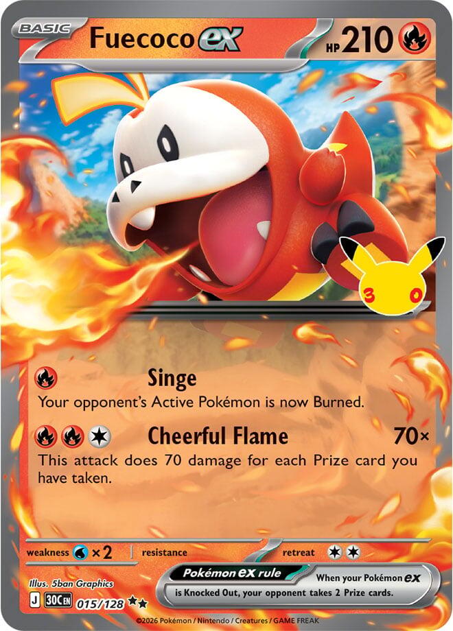Fuecoco ex (015/128) [Mega Evolution: 30th Celebration]
