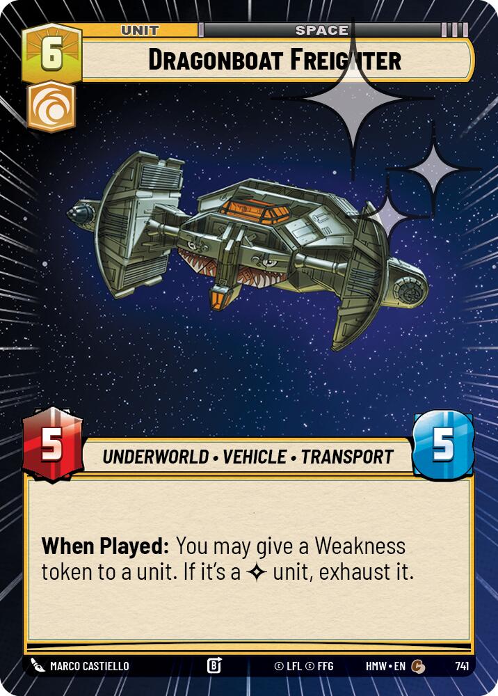 Dragonboat Freighter (741) (Hyperspace Foil) (741) [Homeworlds]