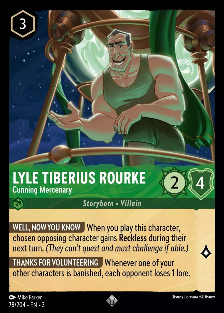 Lyle Tiberius Rourke - Cunning Mercenary (78/204) -  Into the Inklands (Cold Foil)