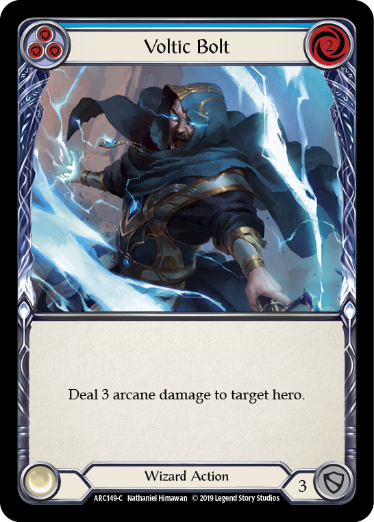 Voltic Bolt (Blue) [ARC149-C] (Arcane Rising)  1st Edition Rainbow Foil