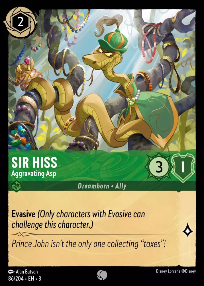 Sir Hiss - Aggravating Asp (86/204) -  Into the Inklands (Cold Foil)