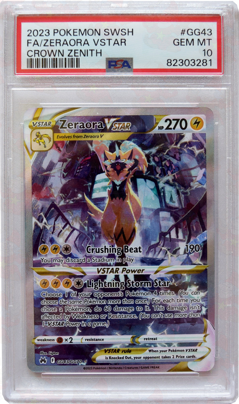 2023 Pokemon SWSH -FA/Zeraora V (#GG43) - Holo - PSA 10 GEM MT