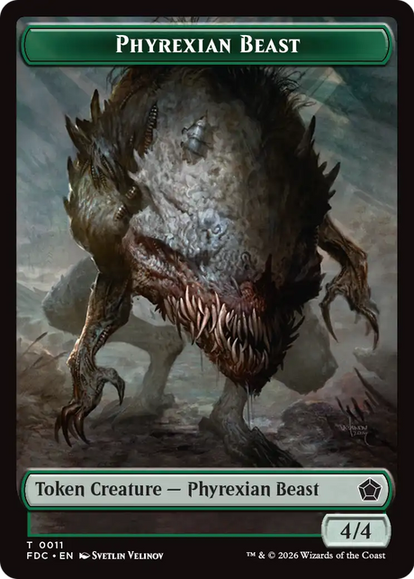 Beast // Phyrexian Beast Double-Sided Token [Foundations Commander Tokens]