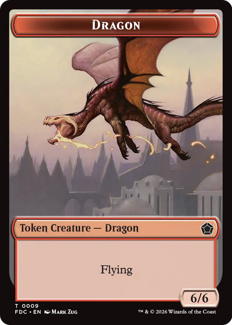 Dragon (0008) // Dragon (0009) Double-Sided Token [Foundations Commander Tokens]