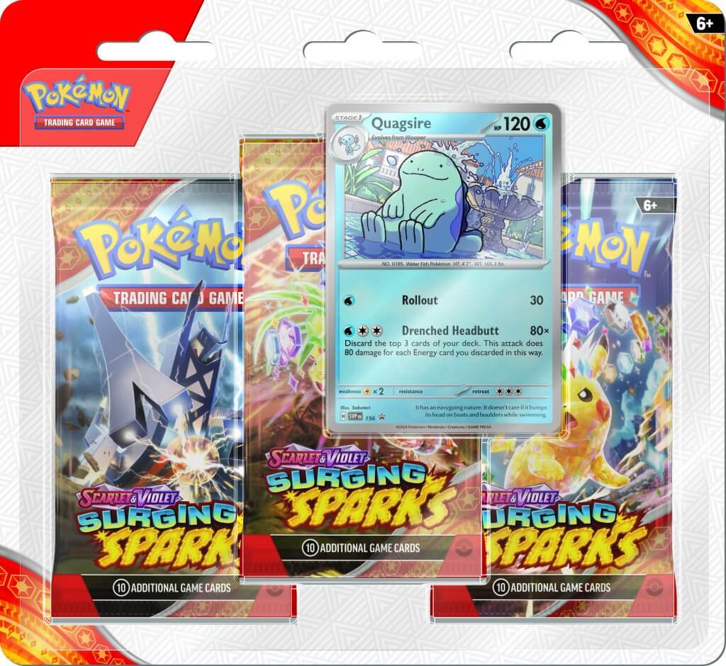 Pokémon TCG: Scarlet & Violet 8 Surging Sparks Three Booster Blister