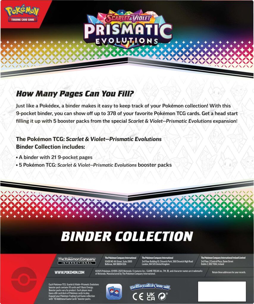 Pokémon TCG: Scarlet & Violet 8.5 Prismatic Evolutions Binder Collection