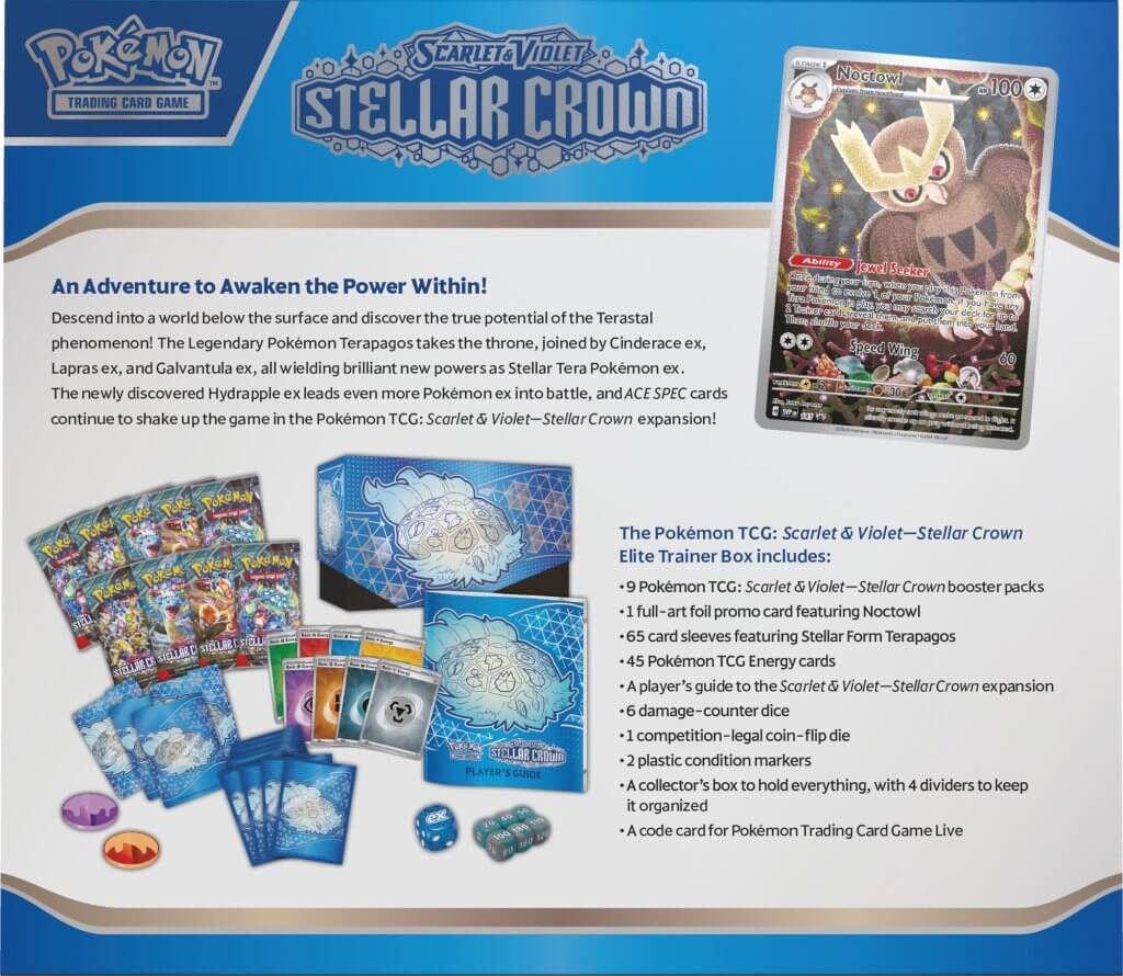 Pokémon TCG: Scarlet & Violet 7 Stellar Crown Elite Trainer Box