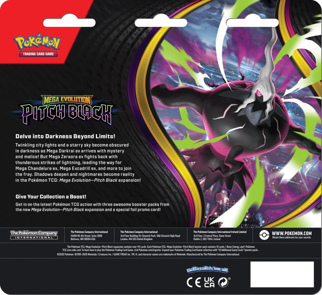 Pokemon TCG: Mega Evolution—Pitch Black Three-Booster Blister